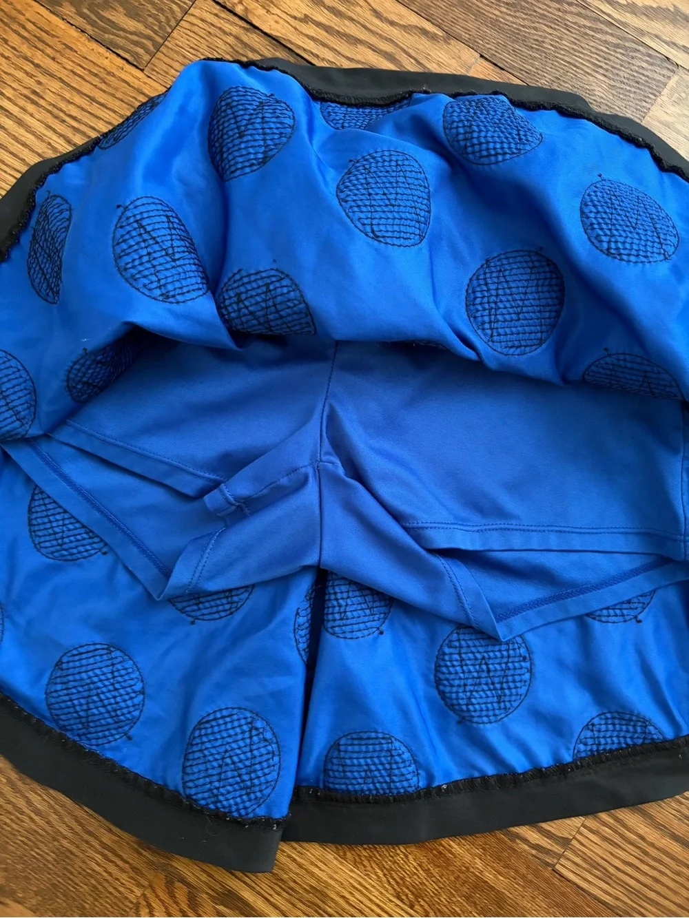 Justice Girl's Size 12 Blue Black Sequin Polka Dot Skirt